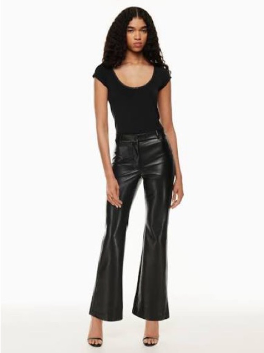 EUC Aritzia Wilfred Melina Flare Pant 6 black 
High-waisted Vegan Leather